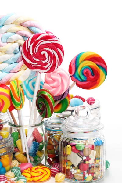 Caramelos Con Jalea Azúcar Colorida Variedad Diferentes Dulces Golosinas Infantiles — Foto de Stock