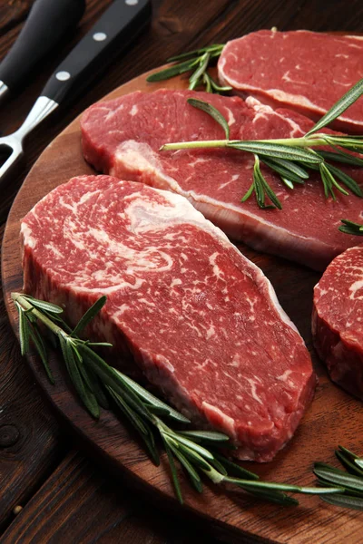 Steak Roh Barbecue Rib Eye Steak Trocken Gereiftes Wagyu Entrecote — Stockfoto