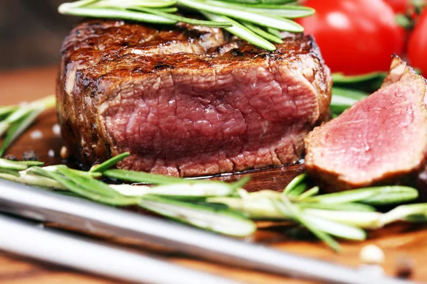 Barbecue Rib Eye Steak Black Angus Prime Meat Steaks Machete — Stock Photo, Image