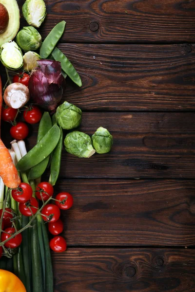Composição Com Variedade Vegetais Orgânicos Crus Frutas Dieta Equilibrada — Fotografia de Stock
