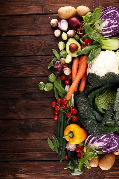 Composizione Con Varietà Frutta Verdura Cruda Biologica Dieta Equilibrata — Foto Stock