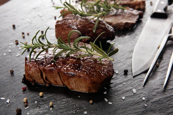 Barbecue Rib Eye Steak Black Angus Prime Kött Biffar Machete — Stockfoto