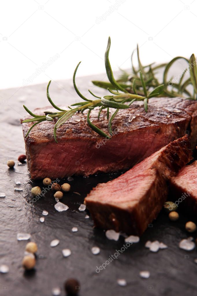 Barbecue filet Steak. Black Angus Prime meat steaks Tenderloin fillet mignon