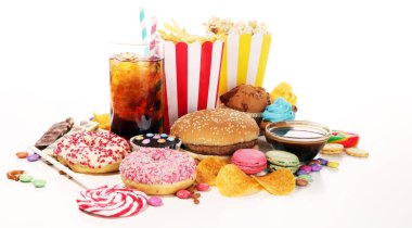 Sağlıksız ürünler. Yemek vücut, deri, kalp ve dişler için kötüdür. Fast karbonhidrat besin çeşitleri. 