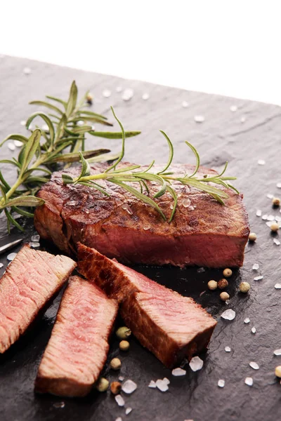 Barbecue Filé Steak Fekete Angus Prime Hús Steak Szűzpecsenye Zörgős — Stock Fotó