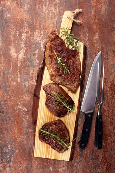 Barbecue Rib Eye Steak Black Angus Prime Kött Biffar Machete — Stockfoto