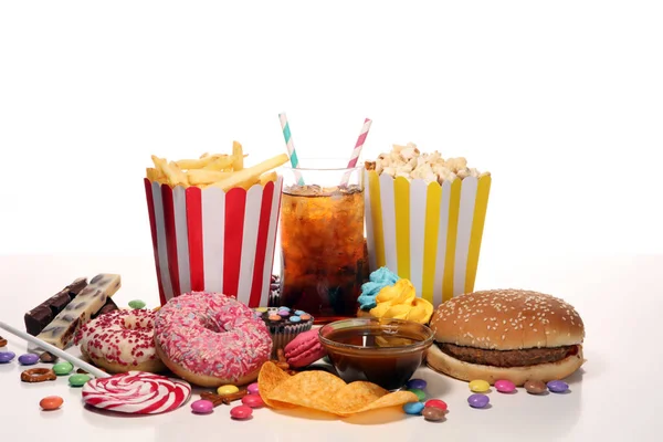 Sağlıksız ürünler. Yemek vücut, deri, kalp ve dişler için kötüdür. Fast karbonhidrat besin çeşitleri. 