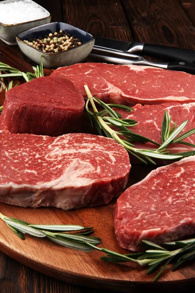 Steak raw. Barbecue Rib Eye Steak, dry Aged Wagyu Entrecote Stea — Stock Photo, Image
