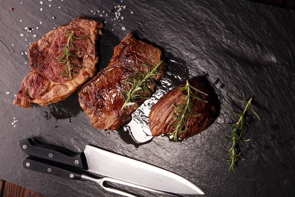 Barbacoa Rib Eye Steak - Sequedad Wagyu Entrecote Steak — Foto de Stock