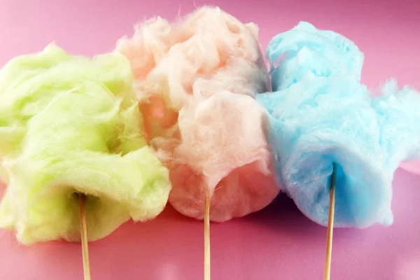 renkli pamuk şeker Floss. pembe ve yeşil tatlı parti gıda
