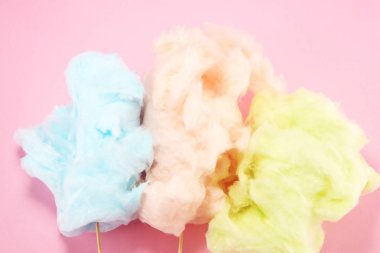 renkli pamuk şeker Floss. pembe ve yeşil tatlı parti gıda