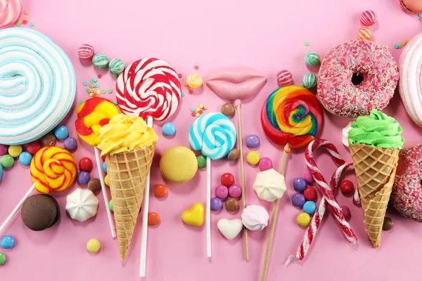 jöle ve şeker ile şekerler. renkli farklı childs dizi