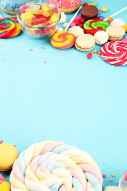 jöle ve şeker ile şekerler. renkli farklı childs dizi