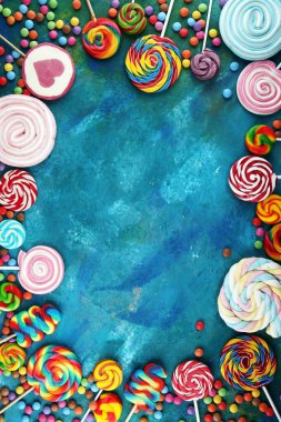 jöle ve şeker ile şekerler. renkli farklı childs dizi