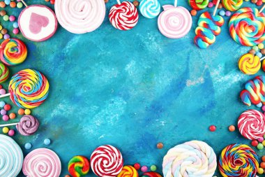 jöle ve şeker ile şekerler. renkli farklı childs dizi