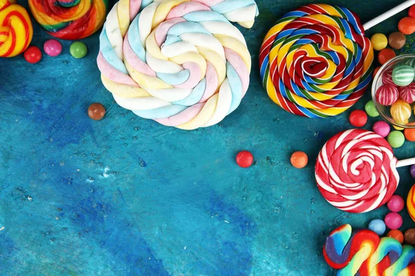 Candies with jelly and sugar. colorful array of different childs — Stock Photo, Image