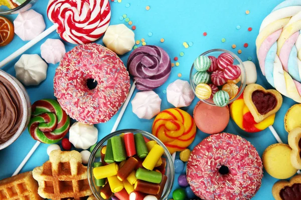 Candies with jelly and sugar. colorful array of different childs — Stock Photo, Image