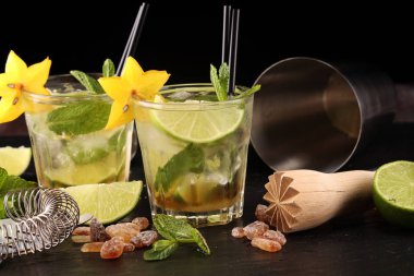 Limon meyve kireç Caipirinha Brezilya'nın masada