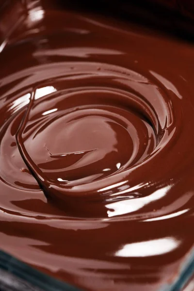 Melting chocolate, melted delicious chocolate for handmade prali