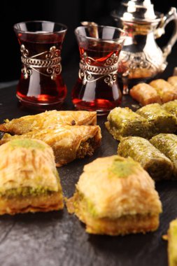 Orta doğu veya Arap yemekleri. pi li Türk Tatlısı Baklava