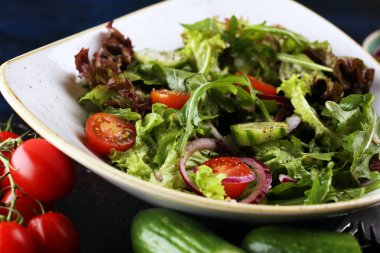 kase salata sebze ve yeşillik, domates, salatalık 