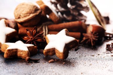 Noel kurabiyesi pişiriyorum. Tipik tarçın yıIdızları fırını.