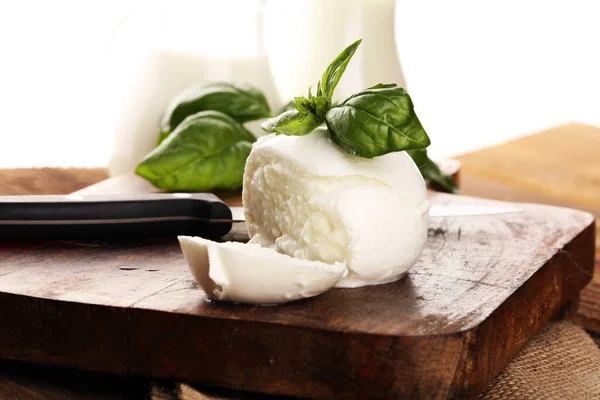 Mozzarella Tradiční Italské Jídlo Bílá Koule Mozzarella Buffalo Italský Měkký — Stock fotografie