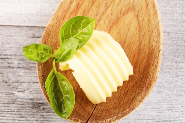 Vaj Örvénylik Margarin Vagy Elterjedt Zsíros Természetes Tejtermék Magas Kalóriatartalmú — Stock Fotó