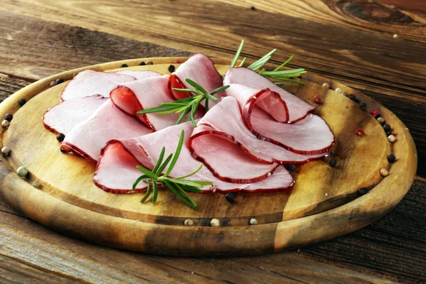 Holiday Glazed Sliced Ham Boiled Ham Slices — Stock Photo, Image
