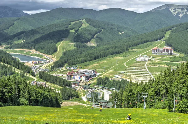 Aerial View Bukovel Resort Ukraine — Stock Photo, Image