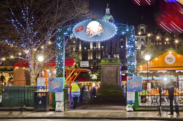 Edynburg Grudnia Wejście Rynek Boże Narodzenie Grudnia 2013 — Zdjęcie stockowe