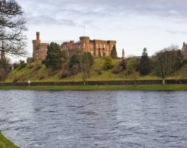 Antik Inverness Castle, İskoçya'nın doğal atış