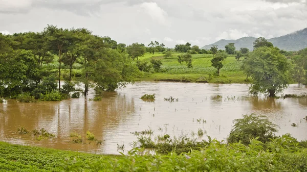 Pohled Povodeň Malawi Zamračený Den — Stock fotografie
