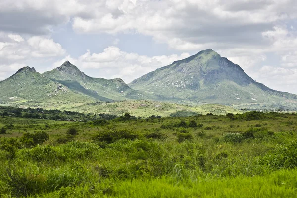 Malebné Shot Krásného Pole Hory Malawi — Stock fotografie