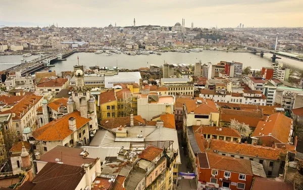 Widok Domy Ulice Rzeki Istanbul Turcja — Zdjęcie stockowe