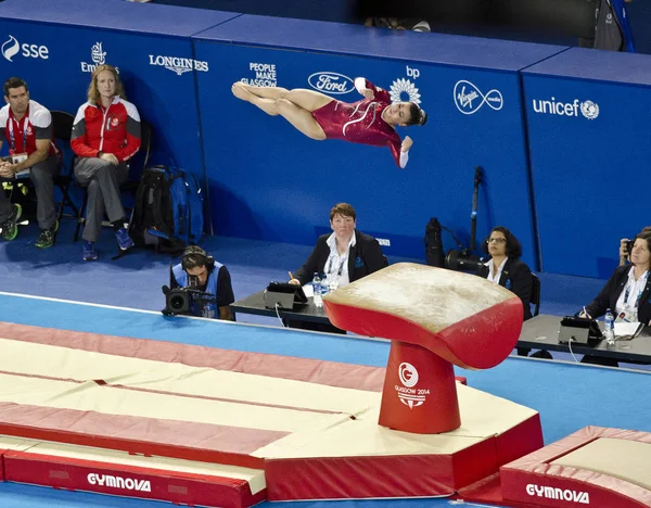 Glasgow Velká Británie Července Gymnastka Claudia Fragapane Byla Druhá Přeskoku — Stock fotografie