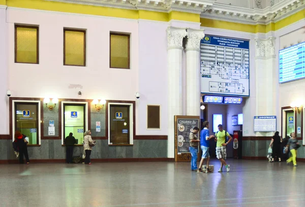 Lviv Oekraïne September Trein Station Interieur September 2014 — Stockfoto