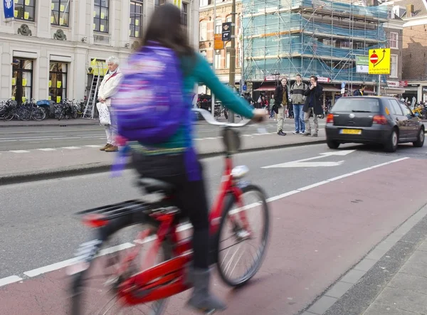 Amsterdam Paesi Bassi Marzo Ciclista Marzo 2015 — Foto Stock