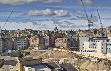 Edinburgh, İskoçya, İngiltere'de turistik Edinbugh Castle ile başkenti