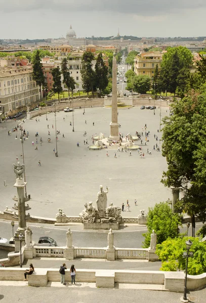 Rome Italie Juin 2013 Vue Aérienne Piazza Del Popolo — Photo