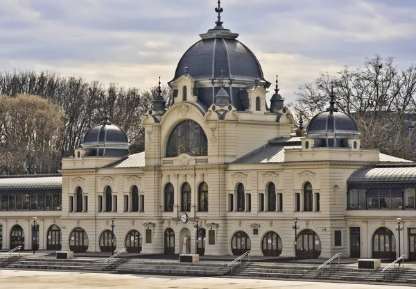 Construcción Pista Hielo Parque Ciudad Budapest — Foto de Stock