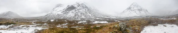 Panoramiczny Widok Snowcapped Gór Glencoe — Zdjęcie stockowe
