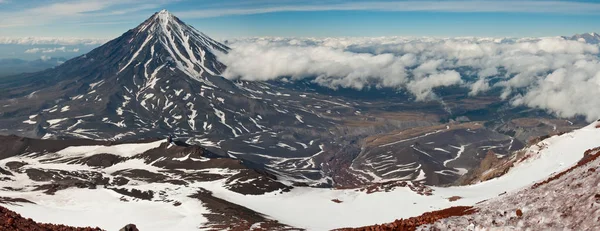 Vulcano Koryaksky Visto Dal Vulcano Avachinsky Nalycheva Valley Sul Lato — Foto Stock