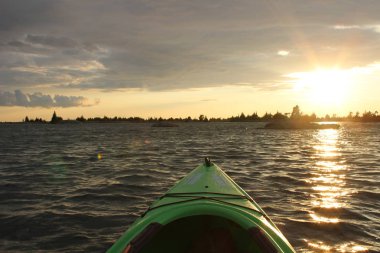 Gün batımında Gürcüce Bay kayık görünümünden Parry Sound