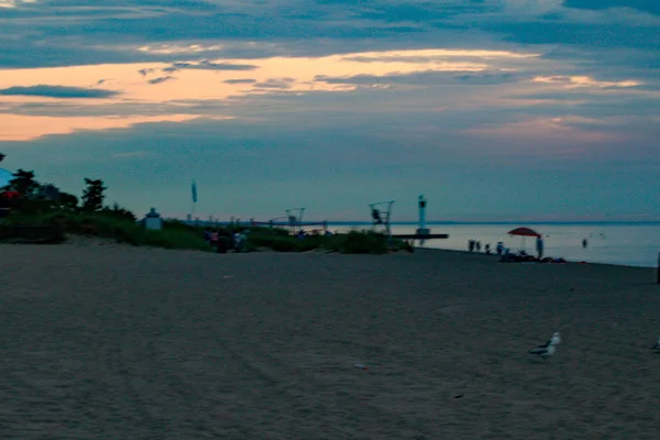 Serata su un lago Huron Harbor - Grand Bend, Ontario, Canada — Foto Stock