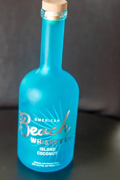 London Canada, August 18 2019: Editorial illustrative photo of beach island coconut flavoured whiskey. This is a popular whiskey for mixed drinks.. — Stock Photo, Image