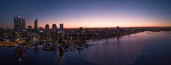Perth Sunrise Skyline Aerial — Stock Photo, Image