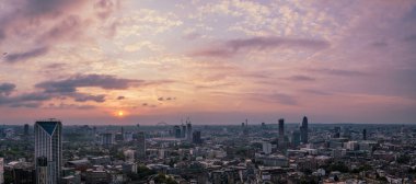 Güney Londra hava günbatımı cityscape