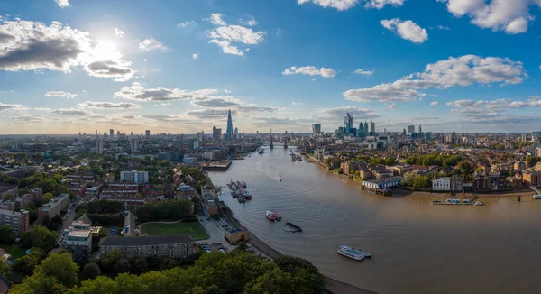 Gród East London Antenowe Zachód Słońca — Zdjęcie stockowe