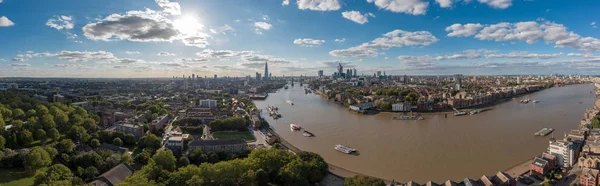 East London Aerial Sunset Cityscape — Stock Photo, Image